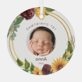 カラフル第1回クリスマスフォトサンフラワー ガラスオーナメント (裏面)