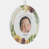 カラフル第1回クリスマスフォトサンフラワー ガラスオーナメント (正面右)