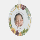 カラフル第1回クリスマスフォトサンフラワー ガラスオーナメント (正面左)