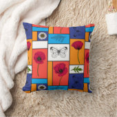 カラフル箱のケシ クッション (ブランケット)