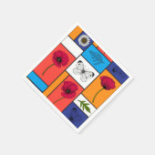 カラフル箱のケシ スタンダードカクテルナプキン (角)