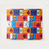 カラフル箱のケシ タペストリー (正面(横))