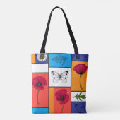 カラフル箱のケシ トートバッグ (裏面)