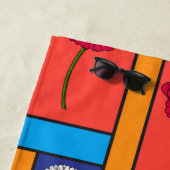 カラフル箱のケシ ビーチタオル (インサイチュ)