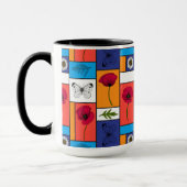 カラフル箱のケシ マグカップ (左)