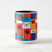 カラフル箱のケシ マグカップ (中央)