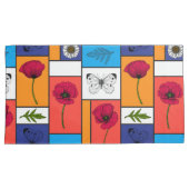 カラフル箱のケシ 枕カバー (正面右)