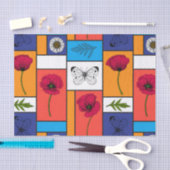 カラフル箱のケシ 薄葉紙 (クラフト)