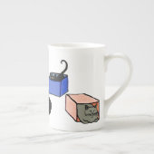 カラフル箱の骨灰磁器のマグの猫 ボーンチャイナマグカップ (右)