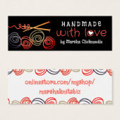 カラフル糸玉編み物針ギフトラベル (正面&裏面)