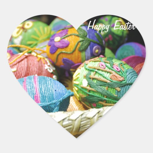 カラフル糸飾復活卵 ハートシール (正面)