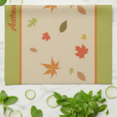 カラフル紅葉とカスタム文字 キッチンタオル (折り畳み)