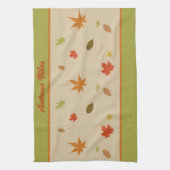 カラフル紅葉とカスタム文字 キッチンタオル (縦)