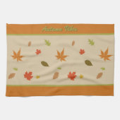 カラフル紅葉とカスタム文字 キッチンタオル (横)