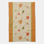 カラフル紅葉とカスタム文字 キッチンタオル (縦)