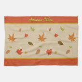 カラフル紅葉とカスタム文字 キッチンタオル (横)