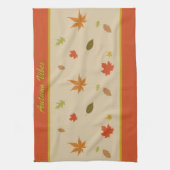 カラフル紅葉とカスタム文字 キッチンタオル (縦)