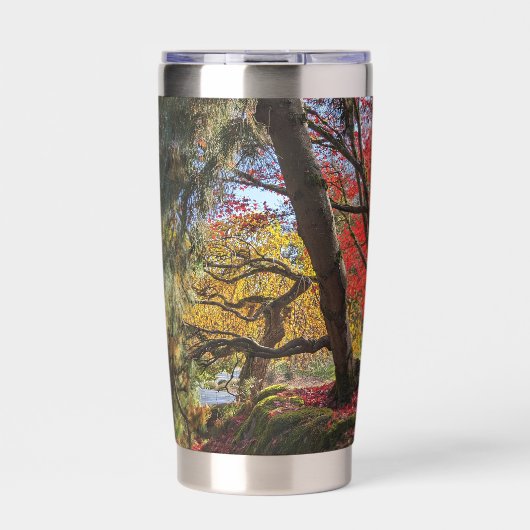 カラフル紅葉と樹木の風景 保温保冷タンブラー (正面)