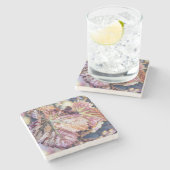 カラフル紅葉と紅葉水色 ストーンコースター (横)