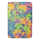 カラフル紅葉と紅葉水色 バスマット (正面縦)