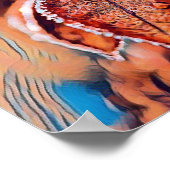 カラフル紅葉と紅葉水色 ポスター (角)