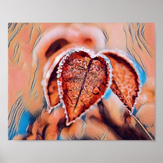 カラフル紅葉と紅葉水色 ポスター (正面)