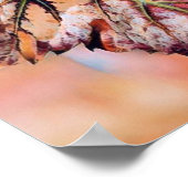 カラフル紅葉と紅葉水色 ポスター (角)