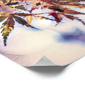 カラフル紅葉と紅葉水色 ポスター (角)