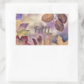 カラフル紅葉と紅葉水色 長方形シール (バッグ)