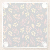 カラフル紅葉の水彩パターン ガラスコースター (裏面)