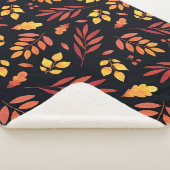 カラフル紅葉の水彩パターン シェルパブランケット (3/4)