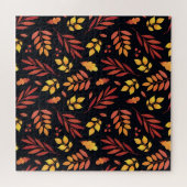 カラフル紅葉の水彩パターン ジグソーパズル (横)