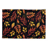 カラフル紅葉の水彩パターン 枕カバー (裏面)