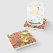 カラフル紅葉の背落ちた景 ストーンコースター (横)