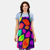 カラフル紅葉アートワーク エプロン (着用した状態)