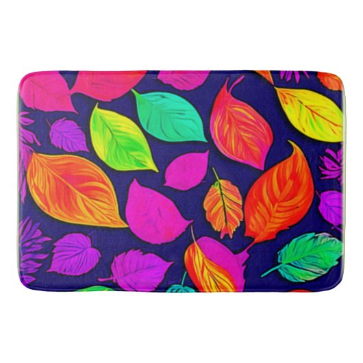 カラフル紅葉アートワーク バスマット (正面)