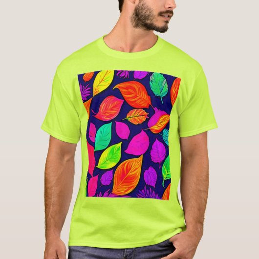 カラフル紅葉アートワーク Tシャツ (正面)