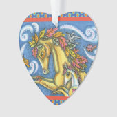カラフル紅葉オンお洒落ホース&子馬 オーナメント (正面)