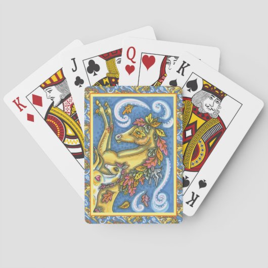 カラフル紅葉オンお洒落ホース&子馬 トランプ (裏面)