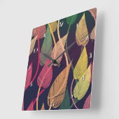 カラフル紅葉パターン壁時計 スクエア壁時計 (傾斜)