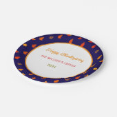 カラフル紅葉パターン感謝祭パーティー ペーパープレート (アングル)