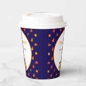 カラフル紅葉パターン感謝祭パーティー 紙コップ (左)