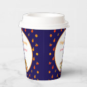 カラフル紅葉パターン感謝祭パーティー 紙コップ (右)