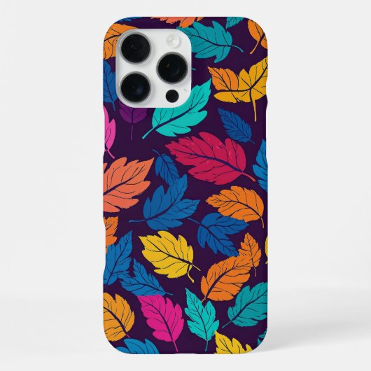 カラフル紅葉パターン鮮やか秋 iPhoneケース (裏面)