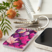 カラフル紅葉パターン キーホルダー (正面右)