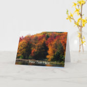 カラフル紅葉ポンド自然フォトカード カード (黄色い花)