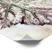 カラフル紅葉付き紅葉スケッチ ポスター (角)