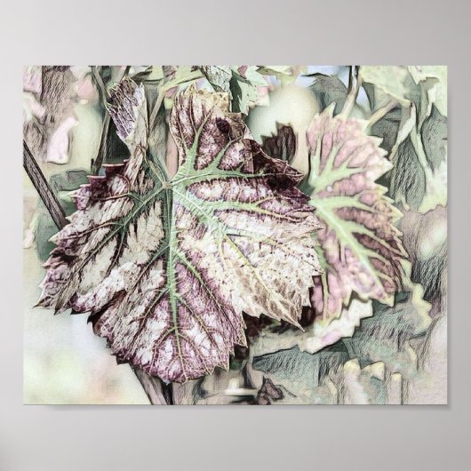 カラフル紅葉付き紅葉スケッチ ポスター (正面)