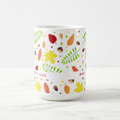 カラフル紅葉名前をカスタムする コーヒーマグカップ (中央)