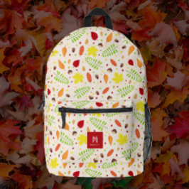 カラフル紅葉名前をカスタムする プリントバックパック